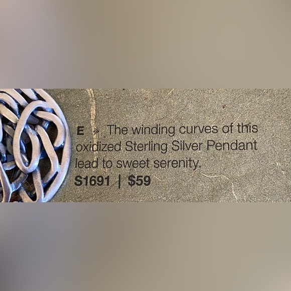 Silpada Oxidized Sterling Silver Silver Winding Pendant Necklace S 1691 - Picture 9 of 9